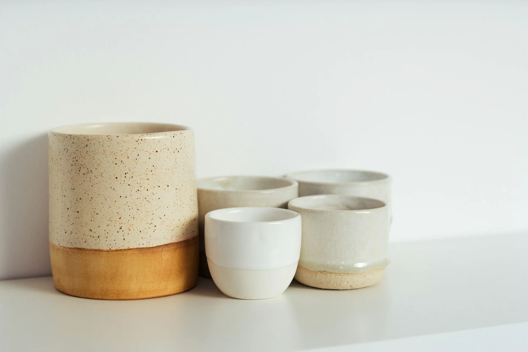 A collection of handmade ceramic vessels